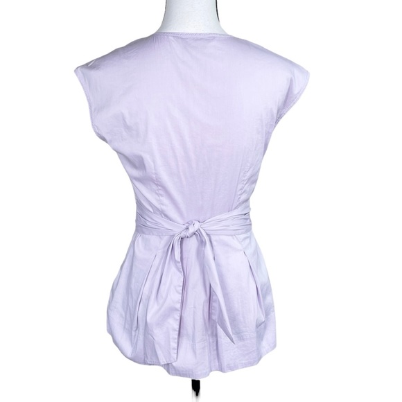 BCBGMAXAZRIA Lavender Wrap Tie Waist Blouse - Picture 2 of 7
